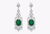 45.76 Carats Total Green Emerald & Mixed-Cut Diamond Chandelier Earrings in White Gold