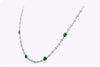 3.73 Carats Total Oval Cut Tsavorite Diamonds by the Yard Line Necklace