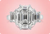 GIA Certified 6.08 Carat Octagon Shape Step Cut Diamond Three Stone Engagement Ring in Platinum