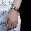 1.74 Carats Total Round Diamond Serpentine Design Bangle Bracelet in Yellow Gold