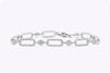 2.01 Carats Total Brilliant Round Cut Diamond Open-Work Design Link Bracelet in White Gold
