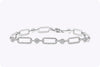 2.01 Carats Total Brilliant Round Cut Diamond Open-Work Design Link Bracelet in White Gold