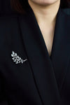 Mixed Cut Diamond Leaf Design Brooch in Platinum (9.41 TCW)