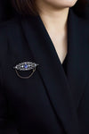Antique Victorian 6.50 Carats Sapphire & Diamond Silver-Topped Gold Brooch