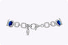 5.09 Carats Total Cushion Cut Sapphire Tennis Bracelet with Diamonds in White Gold