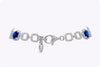 Cushion Cut Sapphire Tennis Bracelet with Diamonds in White Gold