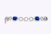 5.09 Carats Total Cushion Cut Sapphire Tennis Bracelet with Diamonds in White Gold