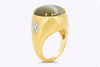 Very Rare 28.30 Carats Cabochon Cat's Eye Chrysoberyl Diamond Cocktail Ring in Yellow Gold