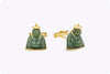 14 Karat Yellow Gold Nephrite Jade Buddha Cufflinks