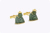 14 Karat Yellow Gold Nephrite Jade Buddha Cufflinks