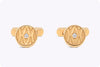 Cartier 18k Brushed Yellow Gold Round Cufflinks with Accented Diamond