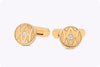 Cartier Brushed Yellow Gold Round Diamond Signed Cufflinks