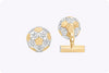 5.40 Carats Total Diamond-Encrusted Soccer Ball Cufflinks in Yellow Gold