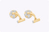 5.40 Carats Total Diamond-Encrusted Soccer Ball Cufflinks in Yellow Gold