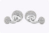 6.08 Carats Total Diamond Encrusted Rounded Face White Gold Cufflinks