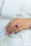 Carrera y Carrera Lia Ring 2.77 Carats Sugarloaf Amethyst & Diamond in Yellow Gold