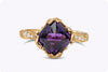 Carrera y Carrera 2.77 Carats Sugarloaf Amethyst with Diamond Lia Ring in Yellow Gold