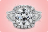 GIA Certified 4.11 Carat Cushion Cut Diamond Halo Engagement Ring in White Gold