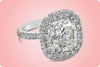 GIA Certified 10.12 Carat Cushion Cut Diamond Halo Engagement Ring in Platinum