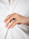 C. Dunaigre 6.92 Carats Cushion Cut Red Spinel and Diamond Halo Cocktail Ring in Platinum