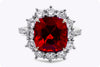 C. Dunaigre 6.92 Carats Cushion Cut Red Spinel with Diamond Cocktail Ring in Platinum