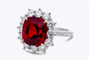 C. Dunaigre 6.92 Carats Cushion Cut Red Spinel with Diamond Cocktail Ring in Platinum