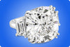GIA Certified 22.62 Carat Cushion Cut Diamond Three-Stone Engagement Ring in Platinum
