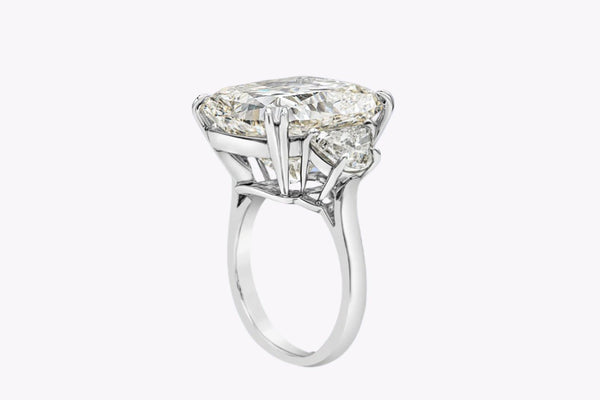 Cushion cut diamond engagement ring in platinum