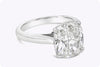 GIA Certified 4.01 Carats Cushion Cut Diamond Solitaire Engagement Ring in Platinum