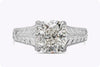 GIA Certified 1.86 Carats Cushion Cut Diamond Solitaire Antique-Style Engagement Ring in Platinum