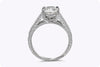 GIA Certified 1.86 Carats Cushion Cut Diamond Solitaire Antique-Style Engagement Ring in Platinum