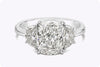 GIA Certified 3.11 Carats Cushion Cut Diamond Three-Stone Engagement Ring in Platinum