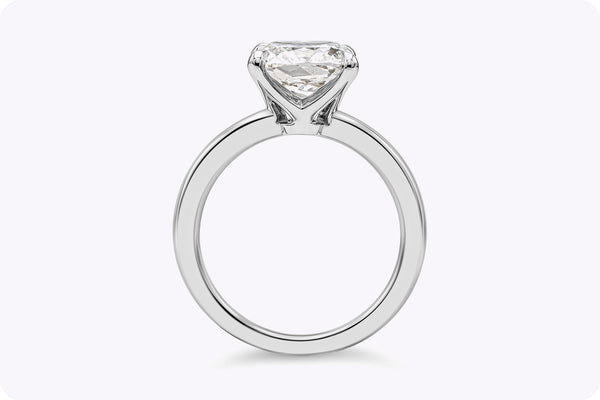 GIA Certified 3.06 Carats Cushion Cut Diamond Solitaire Engagement Ring in Platinum