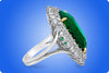 GIA Certified 24.75 Carat Cushion Cut Green Emerald Cocktail Ring in Platinum