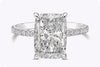 GIA Certified 4.02 Carats Elongated Cushion Cut Diamond Engagement Ring in Platinum