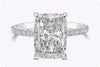 GIA Certified 4.02 Carat Elongated Cushion Cut Diamond Engagement Ring in Platinum