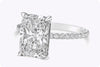 GIA Certified 4.02 Carats Elongated Cushion Cut Diamond Engagement Ring in Platinum