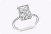 GIA Certified 4.02 Carats Elongated Cushion Cut Diamond Engagement Ring in Platinum