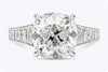 GIA Certified 5.42 Carats Cushion Cut Diamond Engagement Ring in Platinum