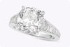 GIA Certified 5.42 Carats Cushion Cut Diamond Engagement Ring in Platinum