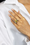 GIA Certified 13.01 Carat Cushion Cut Yellow Sapphire Ring with Diamonds in Two Tone