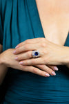 11.10 Carats Total Important Sapphire & Mixed-Cut Diamond Cocktail Ring in White Gold