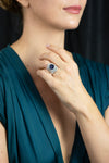 11.10 Carats Total Important Sapphire & Mixed-Cut Diamond Cocktail Ring in White Gold