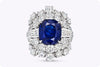 11.10 Carats Total Important Sapphire & Mixed-Cut Diamond Cocktail Ring in White Gold