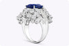 11.10 Carats Total Important Sapphire & Mixed-Cut Diamond Cocktail Ring in White Gold