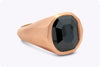 15.05 Carats Octagonal Shape Black Diamond Men's Cocktail Ring in Rose Gold