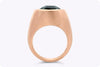 15.05 Carats Octagonal Shape Black Diamond Men's Cocktail Ring in Rose Gold