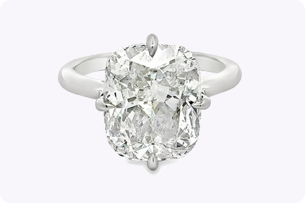GIA Certified 8.02 Carats Cushion Cut Diamond Solitaire Engagement Ring in Platinum