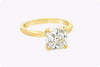 GIA Certified 2.50 Carats Cushion Cut Diamond Engagement Ring in Yellow Gold