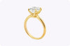 GIA Certified 2.50 Carats Cushion Cut Diamond Engagement Ring in Yellow Gold